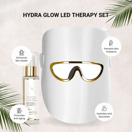 HYDRA GLOW LED THERAPIE SET (LED LICHTTHERAPIE MASKER wit met HA Serum)