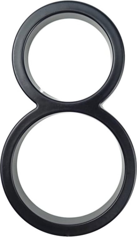 Huisnummer 8 - Zwevend Huisnummer - Zwart - nr. 8 - modern - 125mm