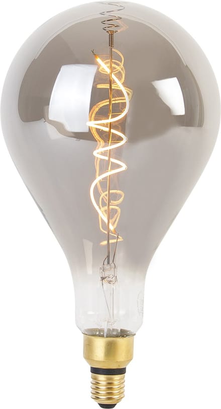 LUEDD E27 dimbare LED spiraal filament lamp A165 smoke 4W 120 lm 1800K