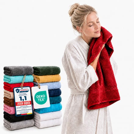 Komfortec 2x Handdoek 50x100 - 100% Katoen – Handdoekenset- Rood