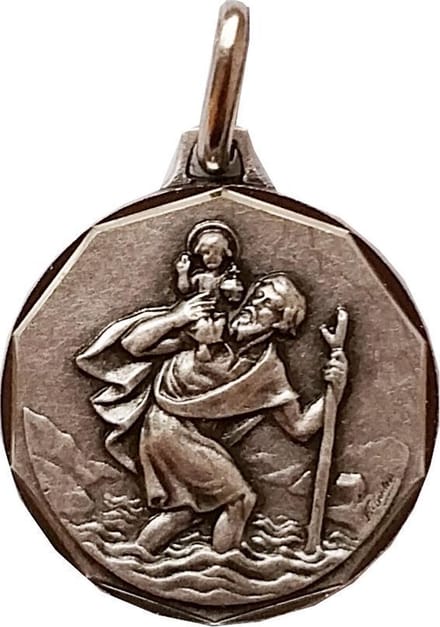 Heilige Christoffel hangertje met randje