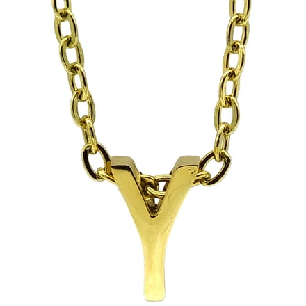 Initial ketting letter Y - Minimalistisch - Goudkleurig Staal