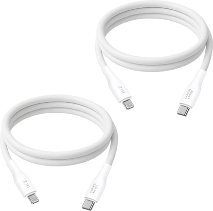 Oplaadkabel geschikt voor iPhone 14 13 12 11 x - Lightning naar usb C kabel - Oplader - 2 stuks - 2 meter - Lang - Wit