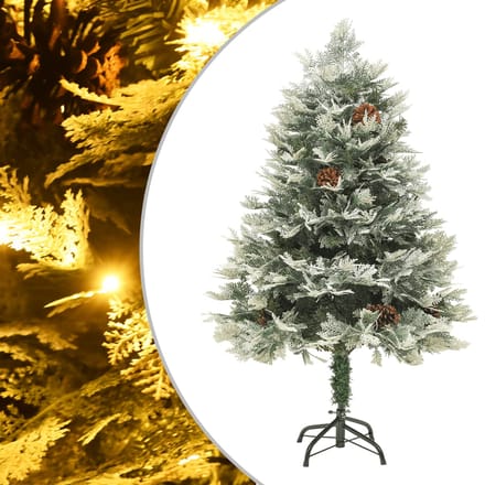 vidaXL - Kerstboom - met - LED - en - dennenappels - 150 - cm - PVC - en - PE - groen