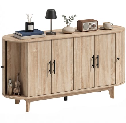 HOMCOM Dressoir - MDF - 147 x 40 x 76 cm - Eikenhout