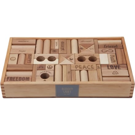 Bouwblokken Wooden Story Peace & Love (x108)