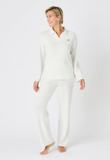 Damart - Pyjama ribtricot Thermolactyl - Dames - Wit - 38-40 (S)