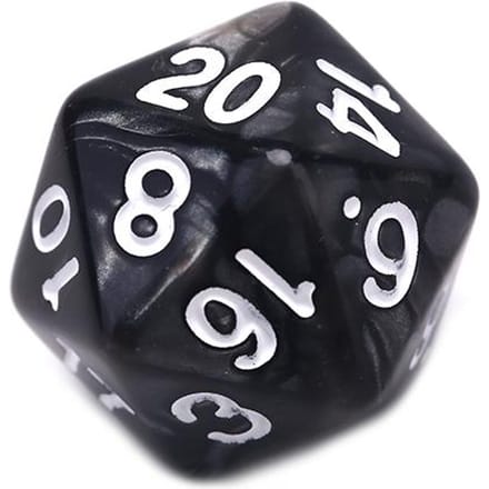 Dés D20 nacrés durables en acrylique à 20 faces pour jeu de société, 1 pièce