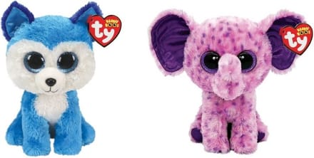 Ty - Knuffel - Beanie Boo's - Prince Husky & Eva Elephant