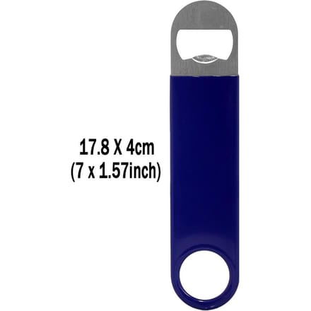 Décapsuleur pour barman, décapsuleur pour bouteille de bière, décapsuleur rapide, acier inoxydable avec revêtement en caoutchouc 7 pouces bleu