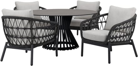 Arezzo Pasadena low dining tuinset 140xH69 cm 5 delig antraciet