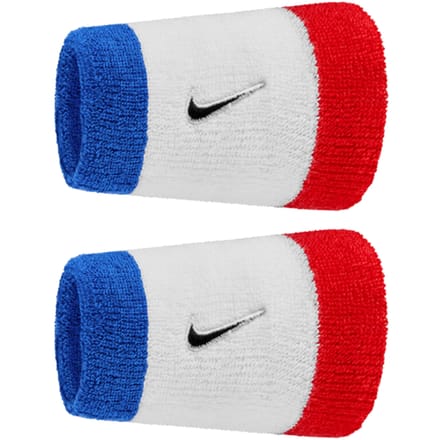 Nike Swoosh Classic Dubbel Breed Polsbandjes 2 stuks, Unisex wit Polsbandje One size
