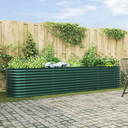 vidaXL - Verhoogd - bed - Groen - 400 - x - 80 - x - 81 - cm - Staal