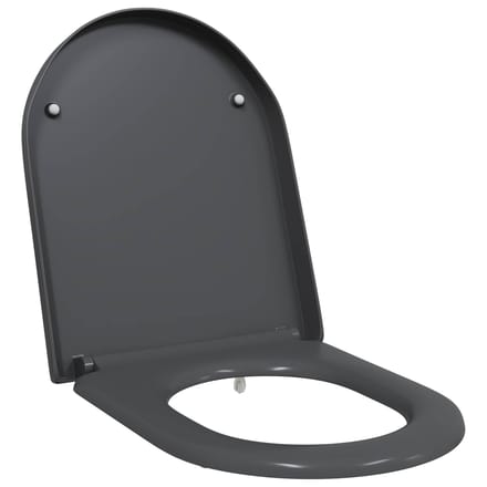 vidaXL - Toiletbril - Antraciet - 49 - x - 36 - x - 4 - cm - Duroplast