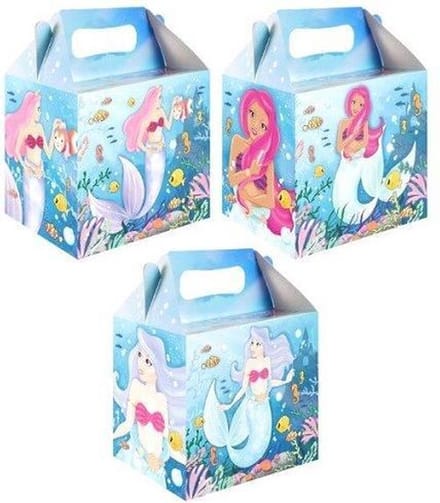 6 stuks menubox zeemeermin 14 x 9.5 x 18 Cm