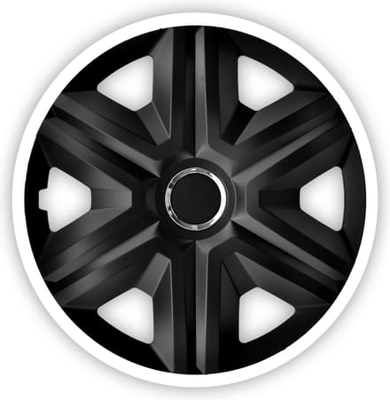 NRM FAST LUX - wieldoppen 14" - Set van 4 stuks - Wit en zwart