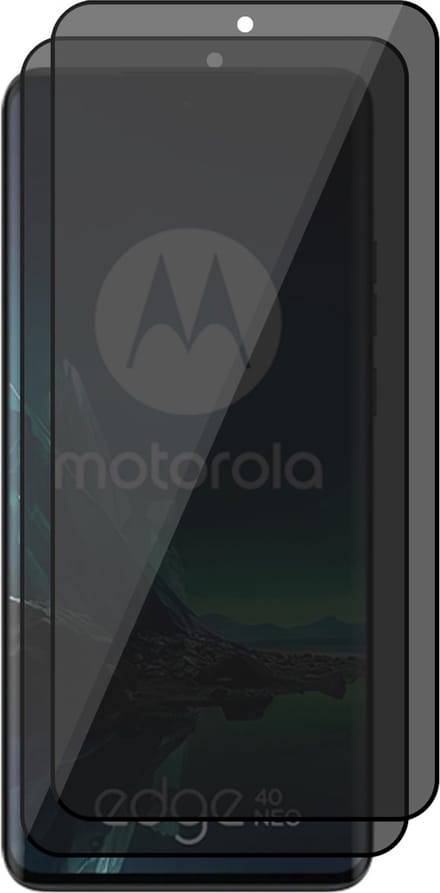 Privacy Screenprotector geschikt voor Motorola Edge 40 Neo - 2x Volledig Dekkend Glas Screen Protector