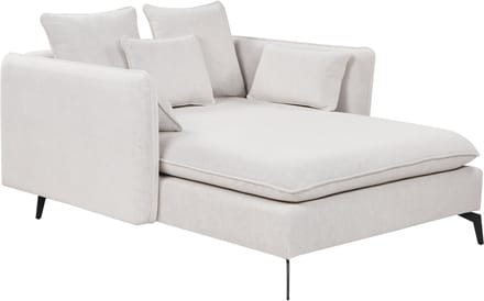 BELIANI CHARMES - Chaise Longue - Lichtbeige - Polyester