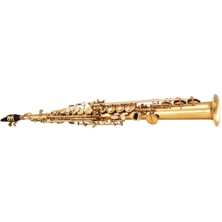 Goudmessing Rechte Sopraansaxofoon B-flat Sax met Koffer Mondstuk