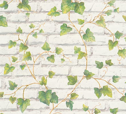 KLIMOP MET STENEN BEHANG | industrieel - Groen Wit Bruin - A.S. Création Elements 2