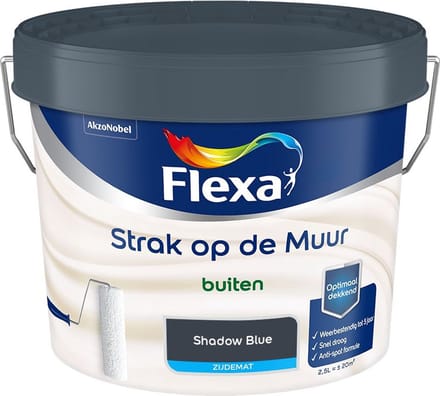 Flexa - Strak Op De Muur Buiten Zijdemat - Shadow Blue - Mengverf - 2,5 L