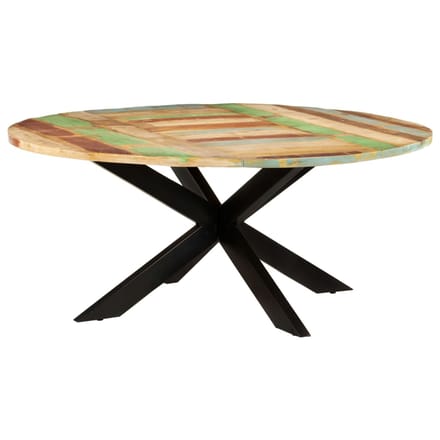 vidaXL - Eettafel - rond - 175x75 - cm - massief - gerecycled - hout