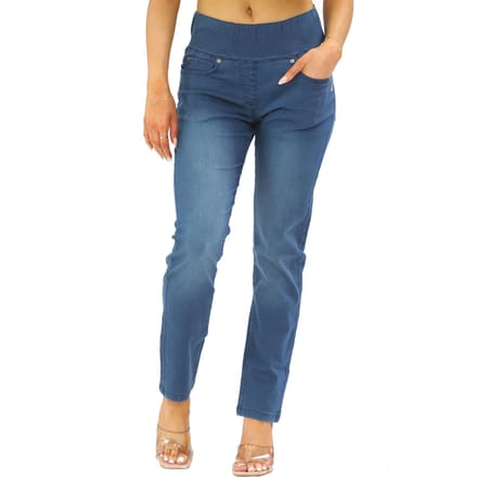 Jeans voor dames met elastische taille en buikcontrole in blauw