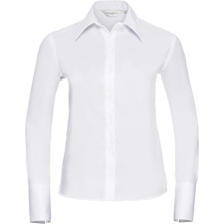 Russell Collection Dames/Dames Ultimate Non-Iron Shirt met Lange Mouwen (Wit)