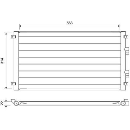 Condensator, airconditioning VALEO 822755
