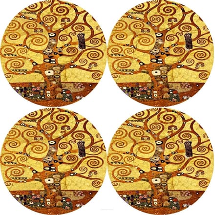Bertoni - Placemats - tafelmatten set van 4 stuks - rond - 33 cm - Artdeco