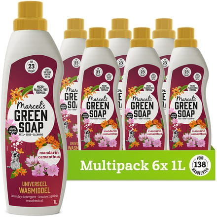 Marcel's Green Soap Universeel Wasmiddel - Mandarin & Osmanthus - 6 x 1 liter - 138 wasbeurten
