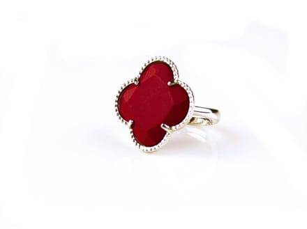 model Fiori ring in zilver koraalrood