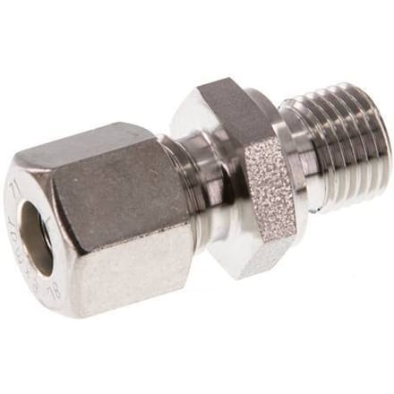 G 1/4'' Buitendraad x 8L RVS Rechte Knelfitting 315 Bar DIN 2353 - FL2S-MO-ST-014G-08-L