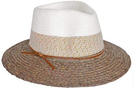 Tina Fedora – Strohoed Dames UV Werend Raffia - Maat: M-L: 58 cm - Bruin