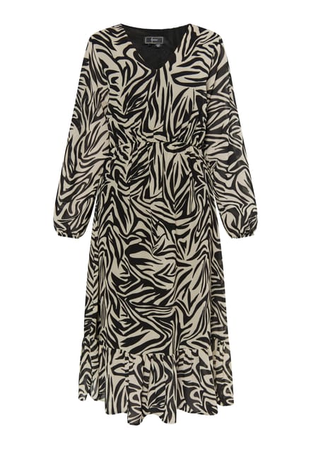 Faina Jurkje met zebraprint Dames beige/ zwart