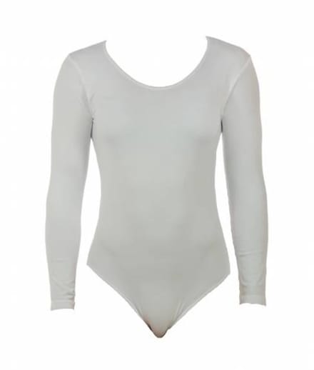 J&C body lange mouw microfiber 6889 - Bodysuit dames - Ronde hals - Wit / L/XL