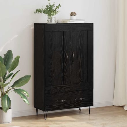 vidaXL Highboard Zwart Eiken 69,5 x 31 x 115 cm Bewerkt hout