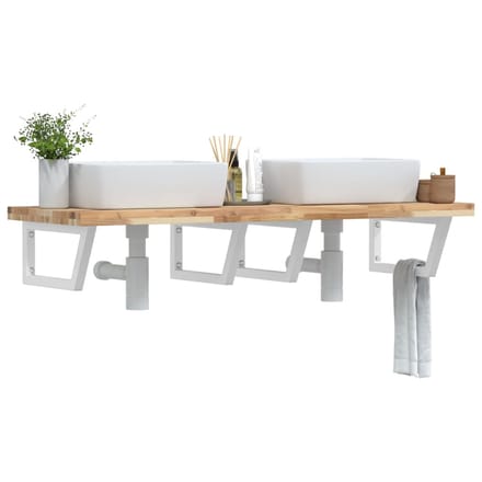 vidaXL - Badkamer - wandschap - staal - en - massief - acaciahout