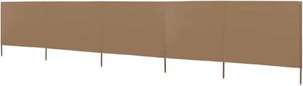 Windscherm - Privacy scherm - Buiten Zitten - 6 Paal Ontwerp - 600 x 120 cm - Taupe