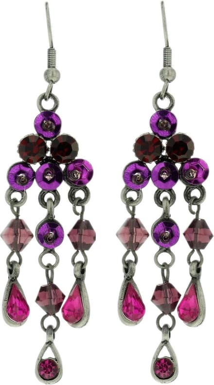 Behave - paarse oorhanger met steentjes - speels retro accent