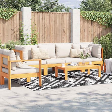 vidaXL - Buitenkleed - ARAKIL - 190x290 - cm - PP - wit - en - zwart