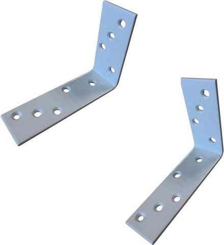 TQ4U verstevigingshoek 125 x 85 mm | 4 mm dik | WIT gecoat | set van 2 STUKS