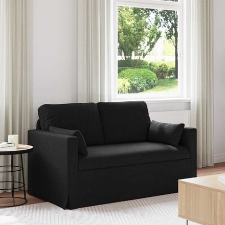 vidaXL - Bank - Zwart - 139 - x - 78 - x - 80 - cm - Stof