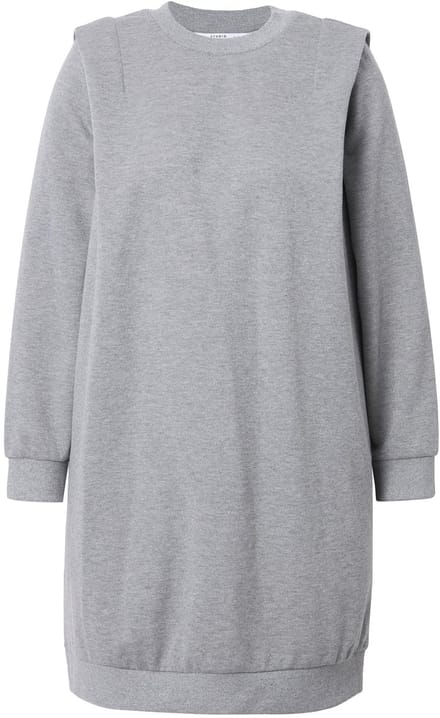 Studio Untold - Dames - Sweatjurk oversized ronde hals lange mouwen - Grijs melange - Maat 42+