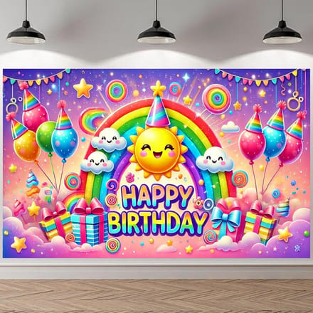 Verjaardagsbanner - Happy Birthday - Herbruikbare Polyester 110x180 cm
