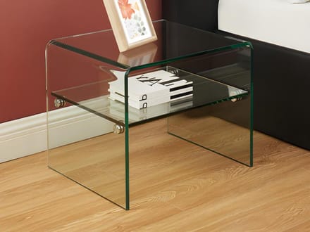 Vente-unique Set van 2 nachtkastjes - 1 nis - Gehard glas - STILEOS