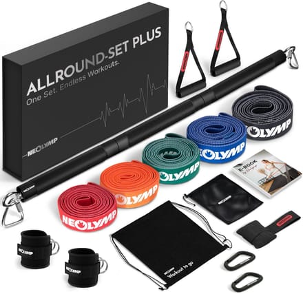 NEOLYMP Allround Plus Set - 5 weerstandsniveaus met tas & gripverlenging