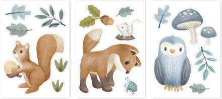 Little Dutch Muurstickers - Forest Friends - 3 Vellen