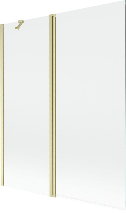 Mexen Mist douchewand 2-delig 140 x 150 , transparant, geborsteld goud - 8A9-140-011-55-00