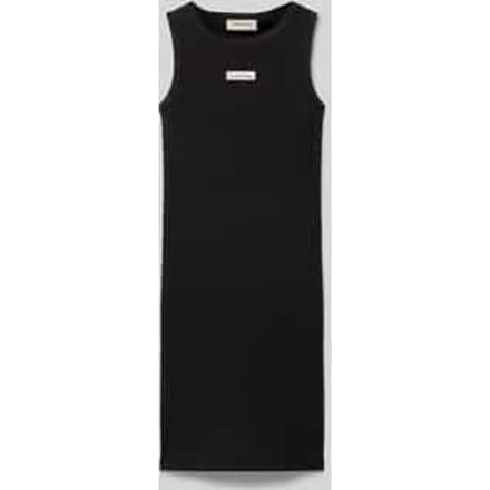 Jurk in riblook met labelstitching